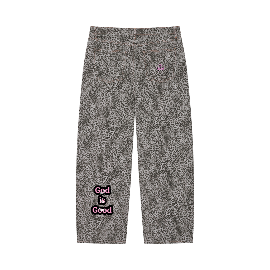 Leopard Wide Leg Jeans