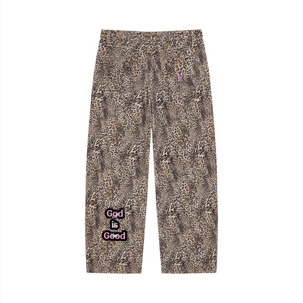 Leopard Wide Leg Jeans